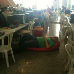 Durmiendo en la Campus Party. Julio 2011