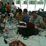 En pleno taller de Arduino, #hackathon. Campus 2011
